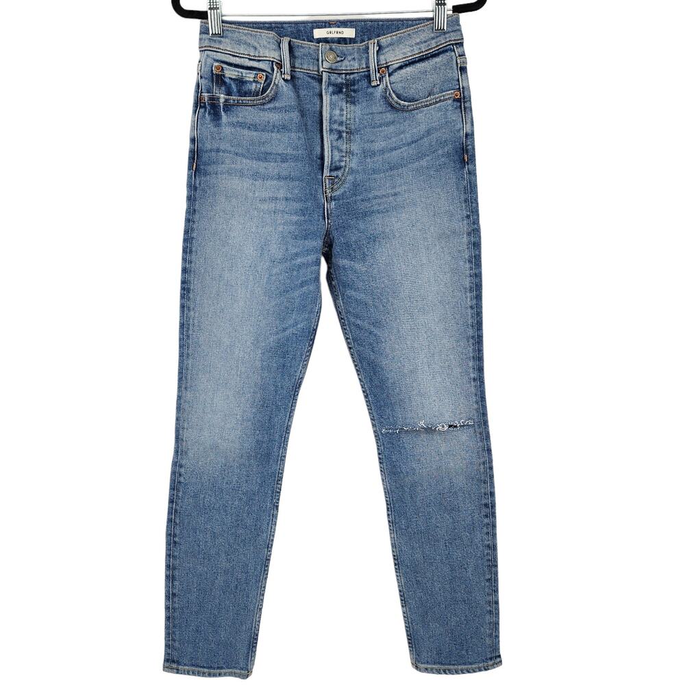 GRLFRND Button Fly Skinny Leg High Rise Distressed Karolina in Not Me Size 26 - Picture 2 of 8